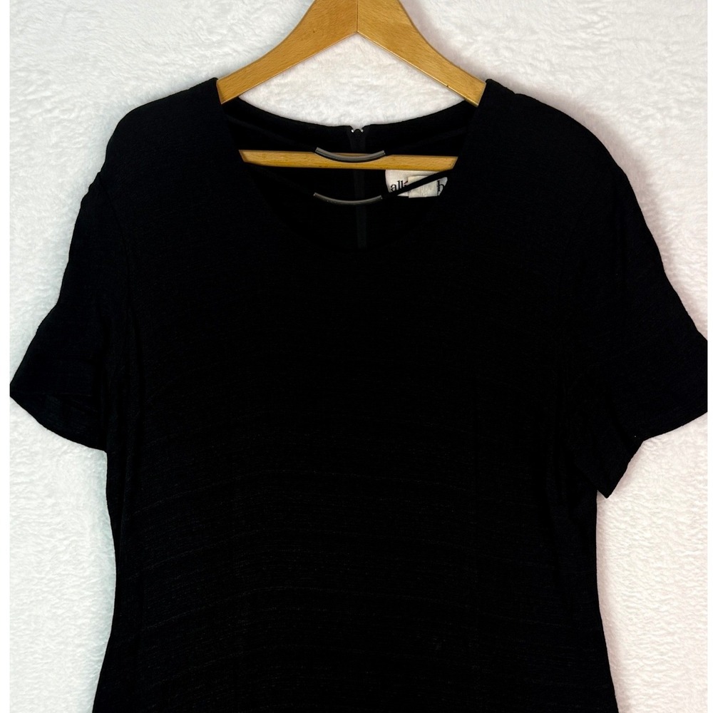 Allison-che Black Short Sleeve Sheath Dress With‎ Metal Detail Size 16 - Picture 3 of 11